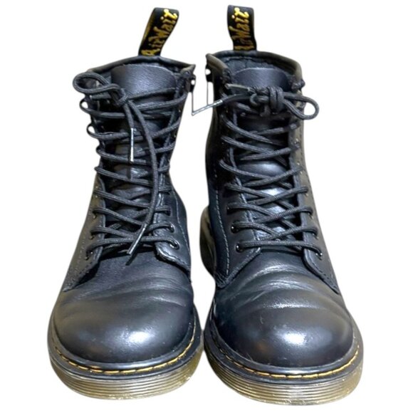 Dr. Martens 1460 J Pascal Leather Lace Up Boots in Black Kids Size 2 - Picture 1 of 7